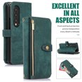 thumbnail image 2 of Crossbody Wallet Case for Samsung Galaxy Z Fold 4, Shoulder Strap Lanyard Luxury PU Leather Zipper Pocket Flip Folio Cover with Card Slots Holder Magnetic Clasp Kickstand Phone Case,Darkgreen, 2 of 9