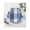thumbnail image 4 of Infant Baby Girls Boys Romper Plaid 3 6 9 12 18M Long Sleeve Round Neck Jumpsuits Autumn Winter Casual Snap Closure Bodysuits, 4 of 8