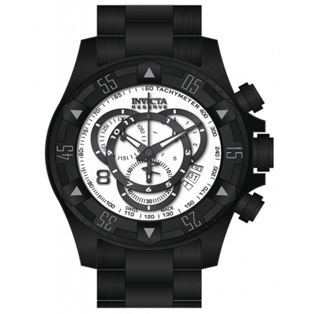 Invicta Men's 80628 Excursion Chronograph White Dial Black Ion Plated ...