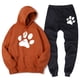 thumbnail image 5 of Sudadera con estampado de pata de perro de dibujos animados kawaii para hombre + pantalón deportivo de invierno cálido de polar, conjunto de 2 piezas, ropa deportiva holgada de gran tamaño para hombre, 5 of 5