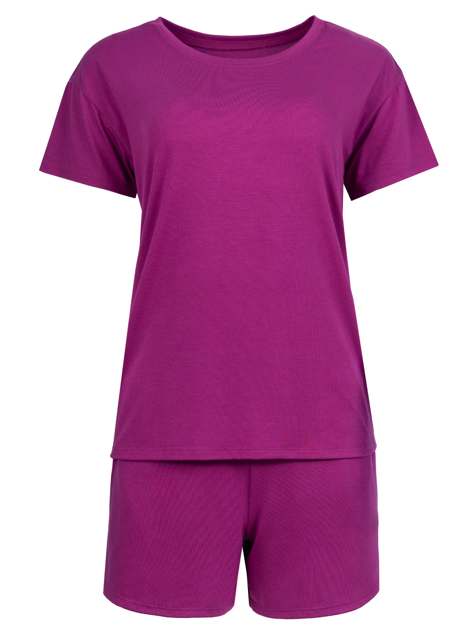 Fruit of the Loom Women's Soft and Breathable Short Sleeve Crew Top & Pajama Short Set, Sizes S-4X