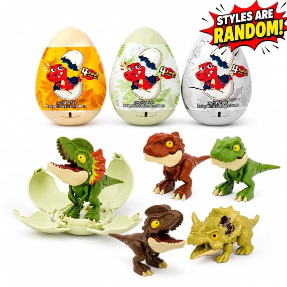 Funtogether Toys Dinosaur Eggs Toys for Kids Ages 3-6, Blind Box Style Pop Open Surprise Figures, 3 pack