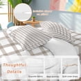 thumbnail image 4 of Light Brown Duvet Cover Set California King Size Checkered Soft Lightweight Comforter Covers 4 Piece Bedding Set with 1 Duvet Cover 1 Bed Sheet & 2 Pillow Shams, 4 of 8