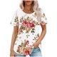 thumbnail image 1 of Tops Cortos para las Mujeres Cuello Redondo Suelto Impreso de Manga Corta, Tops Sueltos para las Mujeres, 1 of 3