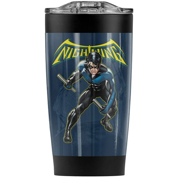 Batman Nightwing Stainless Steel Tumbler 20 oz Coffee Travel Mug/Cup, Vacuum Insulated & Double Wall with Leakproof Sliding Lid | Great for Hot Drinks and Cold Beverages