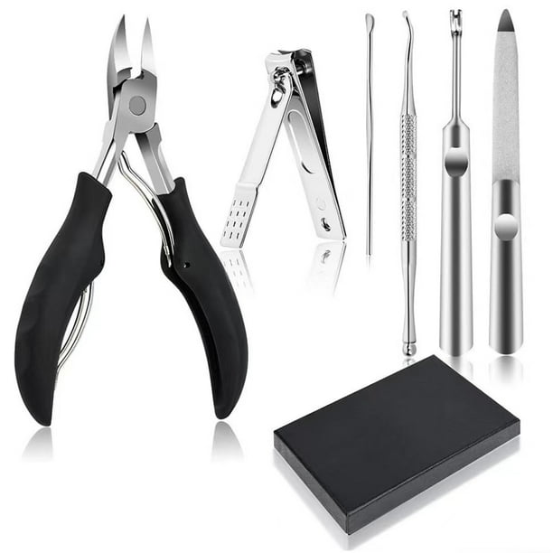 Cortaúñas para uñas de los pies, alicates para cortar uñas de los pies súper afilados para uñas duras encarnadas gruesas, tijeras para uñas de los pies de acero inoxidable, para hongos en las uñas de TUNC Sencillez