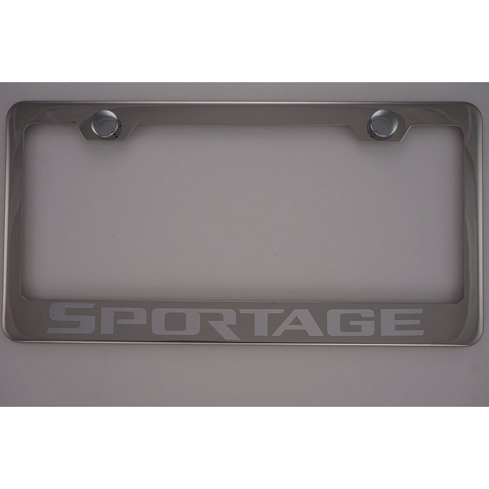 Kia Sportage Chrome License Plate Frame with Caps, By PCR