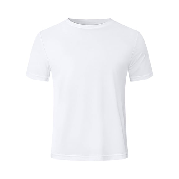 Men's Fitness Casual Breathable Slim-Fit Base Layer Running Gym T-Shirt Soft Moisture-Wicking Fabric All-Season Active Tees,White,M