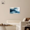 thumbnail image 3 of Inked Waves Blue Abstract Canvas Wall Art by Art Remedy, Silver Floater Frame, 36"x24", 3 of 7