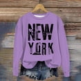 thumbnail image 2 of VBARHMQRT Sweat-Shirt Court pour Femmes, Col Rond Décontracté, Imprimé Lettres Anglaises, 2 of 3