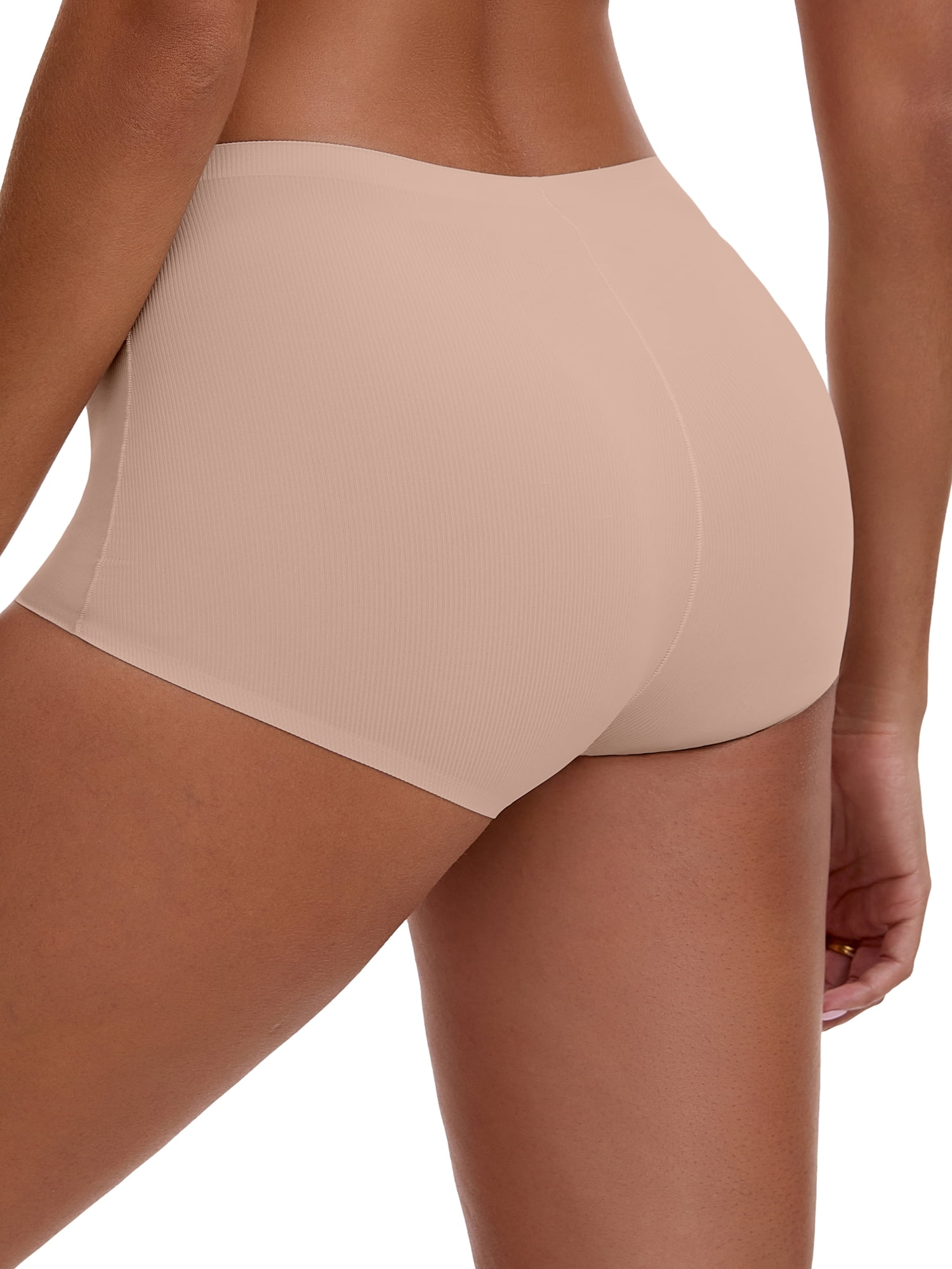 Unique Bargains Women's High Waist Seamless Ice Silk Breathable Boyshorts M Light Pink