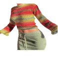 thumbnail image 3 of Femmes Pull Crop Top Y2k Tricot Crochet Pull-Over Manches Longues, 3 of 6