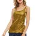 thumbnail image 3 of DuoJiaJ Women Sleeveless Glitter Sequin Tank Tops Vest Tops Glitter Camisole For Women Girl Women’s Casual Ribbed Knit Tank Tops, 3 of 5