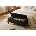 thumbnail image 3 of Modern Storage Benches with Walnut Wood Legs, 47'' Ottoman Bench with 20 Gallons Storage Space for Bedroom End of Bed, Fabric Upholstered Entryway Bench with Seating for Livingroom, Gray, 3 of 14