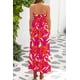 thumbnail image 5 of Vestido largo MASCOMODA para verano, estilo bohemio, con estampado floral, top en tubo, rosa y rojo, 5 of 7