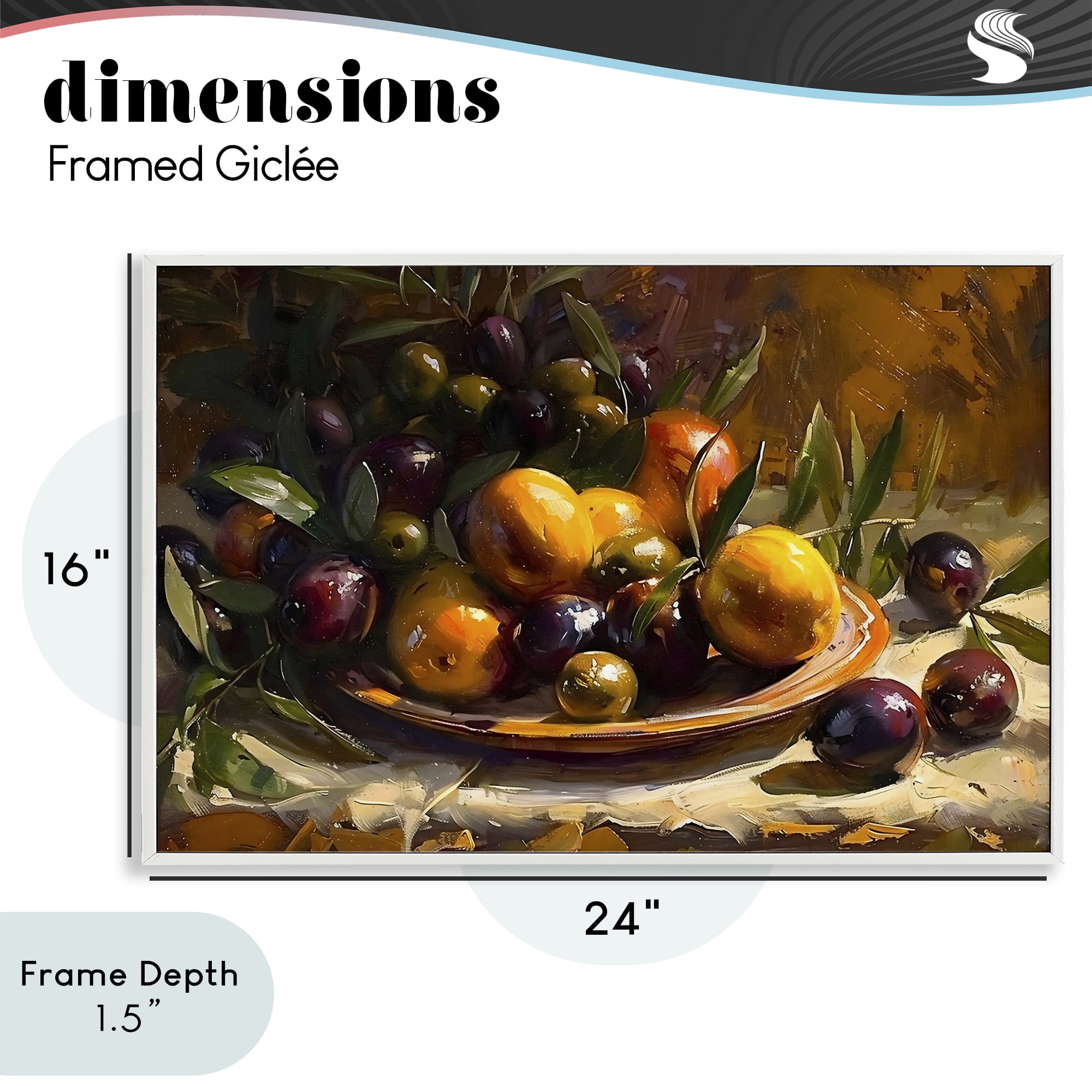 Stupell Industries Array of Olives & Citrus White Framed Giclee Art, design by Creative Studio