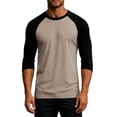 thumbnail image 3 of Havenx Raglan Baseball Tee Shirt for Men 3/4 Long Sleeve Crewneck Jerseys T Shirts Color Block Moisture Wicking Tee Shirt Lightweight Athletic Vintage Gym Workout Tops,Khaki 3XL, 3 of 5