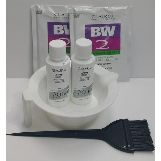 Hair Color 2lot Clairol Bw2 Powder Lightener 1oz Bowl Brush Creme Developer v 2oz Walmart Com Walmart Com