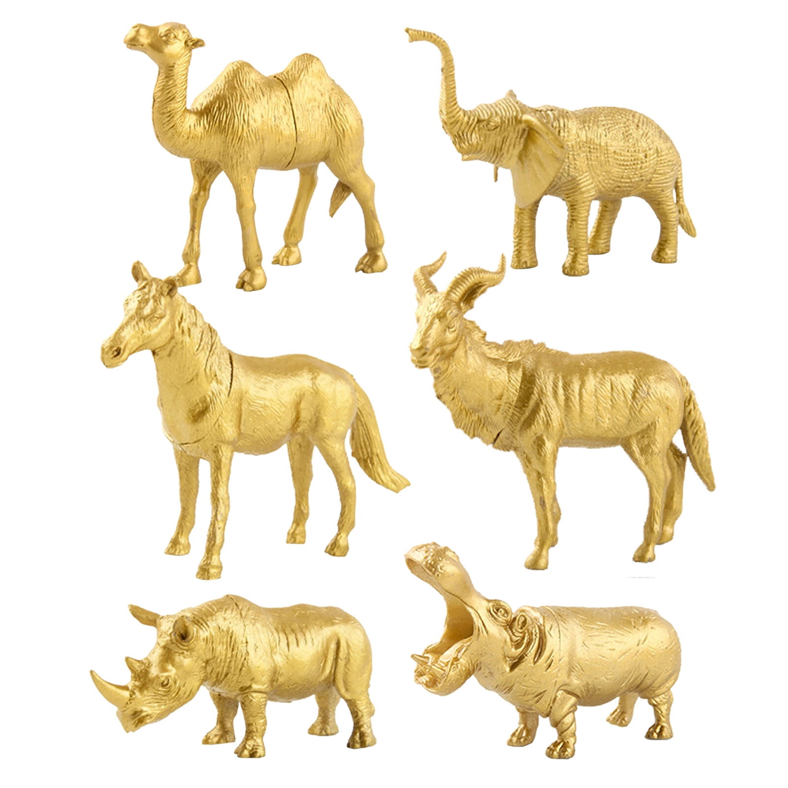 Sehao Gold Animals Figurines Model Toys Jungle Animal Figures Wild