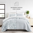 thumbnail image 5 of Lightweight Reversible Quilt Sets in Dusk Blue Jacobean Patterned Coverlet for Twin/Twin-XL Size Beds by Comfort Canopy, 5 of 18