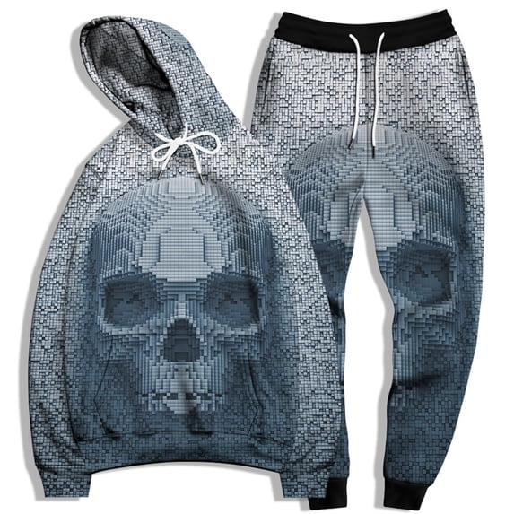 Men Women Funny 3D Print Graphric 3D Skull Skeleton Cool Hoodies Suits Casual Harajuku Sweatshirt and Pant Set
