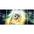 thumbnail image 2 of Owl over Colorful Abstract Image - Animal Canvas Wall Art, 2 of 3