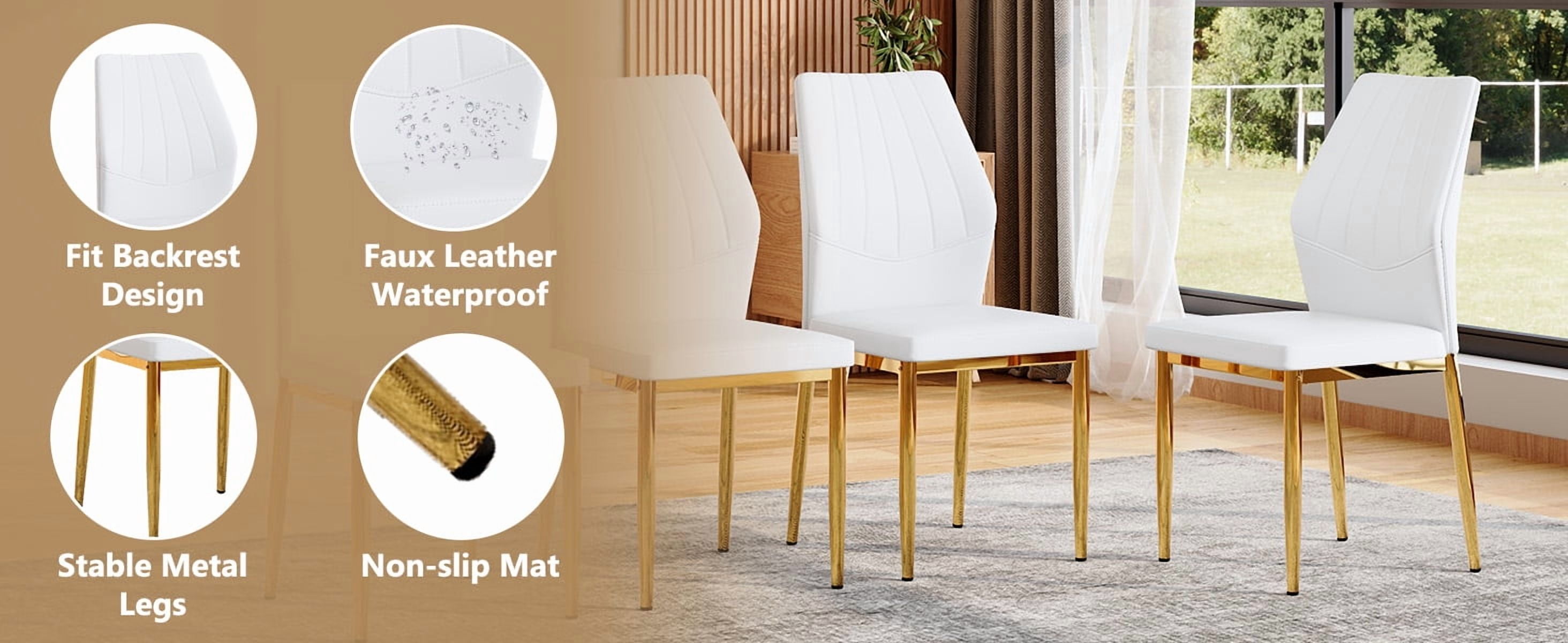 Sailvan Dining Chairs - 37 Inch Ergonomic PU Backrest