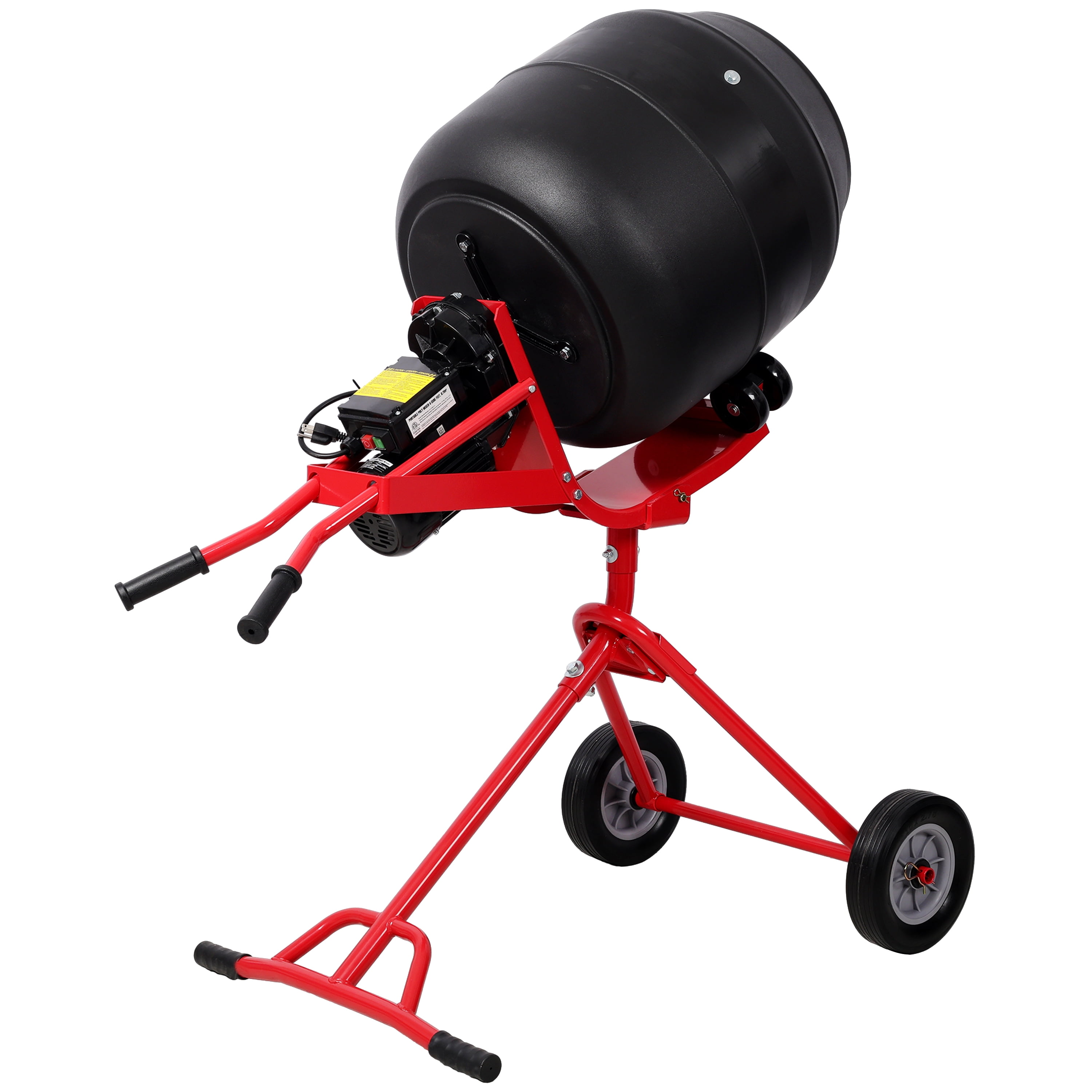 4.0 CUFT/110L Portable Electric Concrete Mixer, Heavy Duty Power Cement Mixing Machine for Mortar, Poly Drum 110V/60Hz