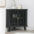 thumbnail image 4 of Eclife 32" Free-Standing Corner Sideboard Cabinet with 2 Doors and 2-Tier Shelves, 4 of 8