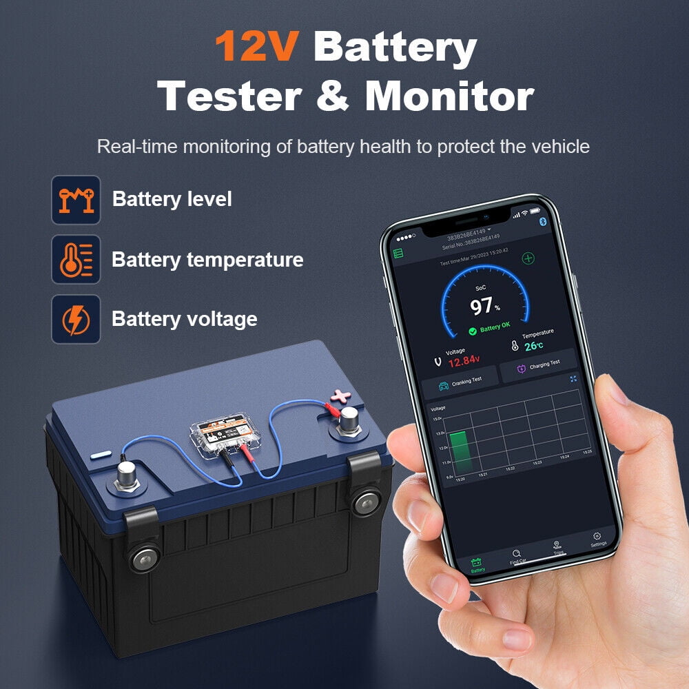 Tolaily Ba100 Tester Batteria Auto | Bluetooth 4.0 | Monitoraggio Tempo Reale | App Android E IOS Battery Monitor - 6