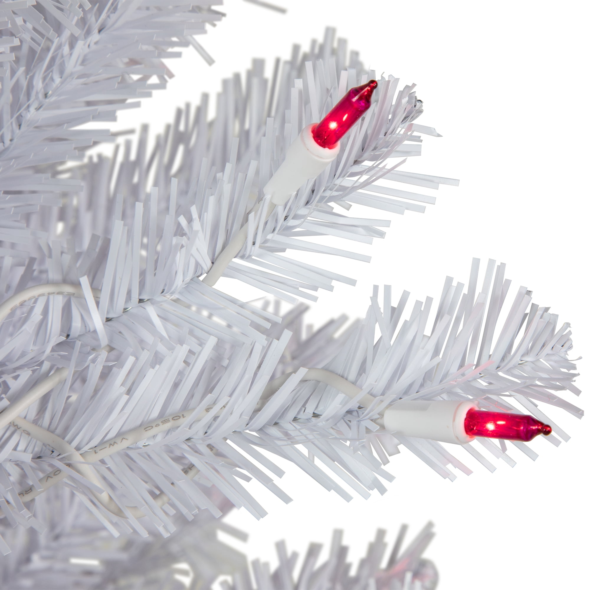 6.5' Pre-Lit Slim Geneva White Spruce Artificial Christmas Tree Pink