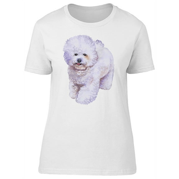 French Bichon Frise Dog T-Shirt Women -Image by Shutterstock, Female Small