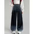 thumbnail image 4 of Pantalones deportivos casuales con efecto tie-dye y degradado de Bornladies, pantalones de chándal holgados de talle alto y pierna ancha para mujer, nuevos de otoño, 4 of 6