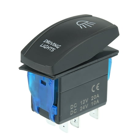 12V/24V Blue LED Driving Lights Rocker Switch Kit On-Off 5 Pins ...