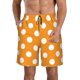 thumbnail image 1 of Balery Orange And White Polka Dot Traje de Baño Estilo Hawaiano para Hombre, Shorts de Secado Rápido con Bolsillos-Medium, 1 of 6