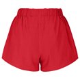 thumbnail image 5 of RYRJJ Linen Shorts for Women Summer Dressy Casual Drawstring Wide Leg Shorts Trendy Lounge Lightweight Short Pants with Pockets(Red,L), 5 of 7