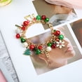 thumbnail image 3 of Pulsera de cascabel de Navidad JAMW colorido árbol de Navidad copos de nieve abalorios regalo joyería para mujeres niñas niños Sencillez, 3 of 5
