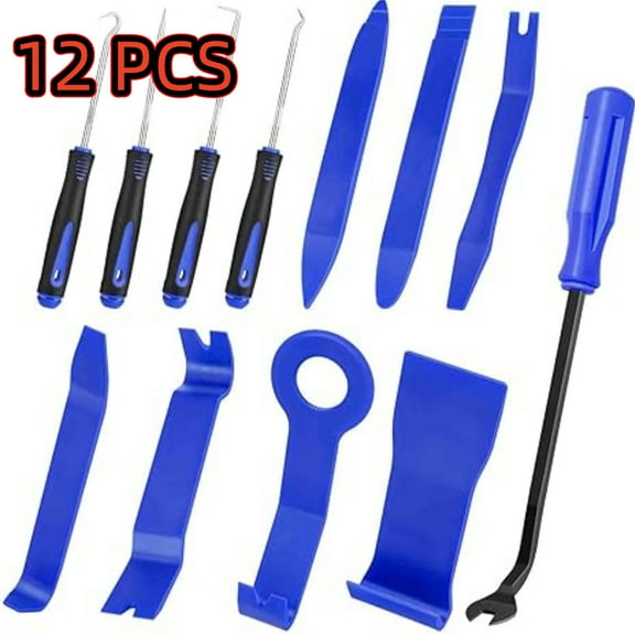 12pcs Auto Trim Removal Tool Set, Plastic Pry Tool Kit, Prying Tool, Car Door Panel Clip Revmoal Tool, Fasteners Remover