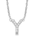 thumbnail image 1 of Petite Pave Diamond Initial Pendant Necklace 14k White Gold, 1 of 1