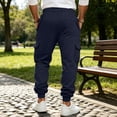 thumbnail image 5 of Yungyresw Fall Joggers Pants For Men Drawstring Waist Warming Tapered Athletic Trousers Soft Comfortable Casual Cargo Pants Navy XL, 5 of 7