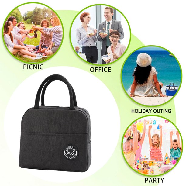 Bolsa de almuerzo portátil Bolsa de almuerzo con aislamiento térmico Bolso enfriador (A Negro) Ndcxsfigh Nuevos Originales
