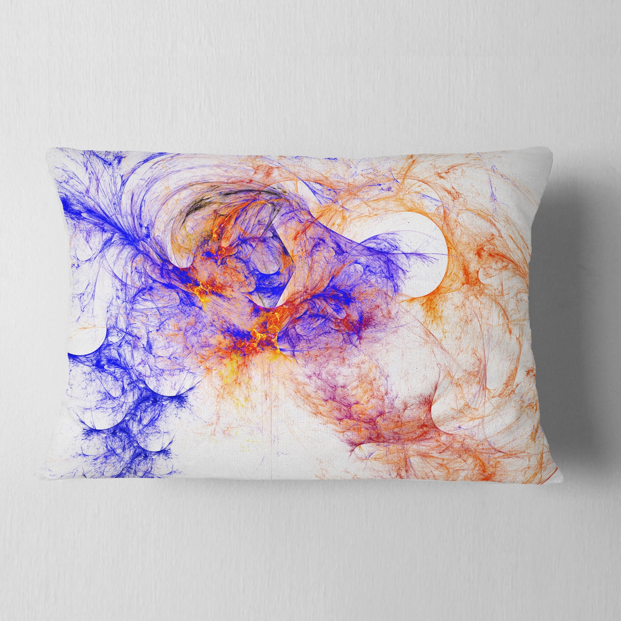 Designart Wings of Angels Blue - Abstract Throw Pillow - 12x20