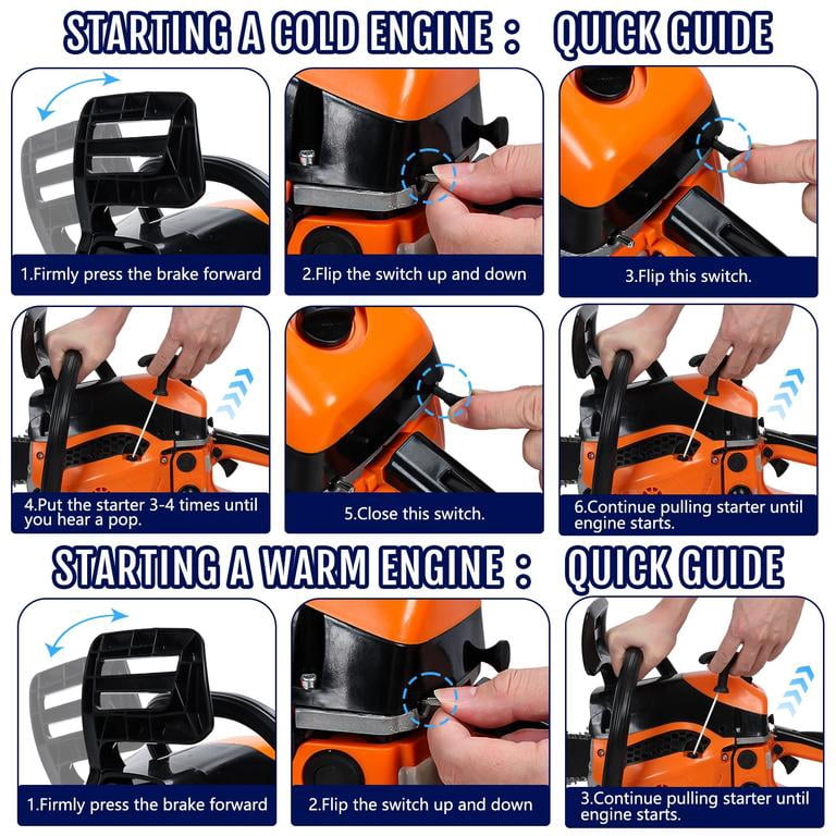 Mohsoe 58cc Gas Powered Chainsaw 20 Inch, 2-Stroke Engine Chain Saw with Automatic Chain Lubrication, Non-Slip Shock-Absorbing Handle, Lightweight Portable Design for Yard Work