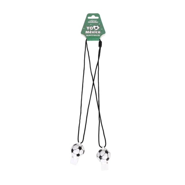 Set de 2 Silbatos con Cordón Way to Celebrate Mundial Balón de Futbol 2×40 cm con 2 Piezas