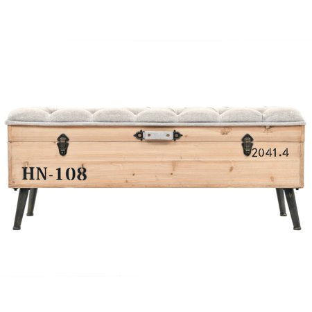 vidaXL Storage Bench 43.3  Solid Wood Fir