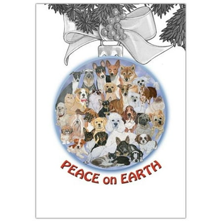- Pipsqueak Productions C701 Peace On Earth Mix Dog with Cat Christmas Boxed Cards - Pack of 10