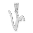 thumbnail image 3 of Finest Gold 14K White Gold White Gold Script Letter V Initial Pendant, 3 of 4
