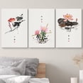 thumbnail image 3 of wall26 Canvas Print Wall Art Set Chinese Pink &amp; Red Lotus Seasonal Solstice Nature Floral Illustrations Realism Rustic Scenic Colorful Wilderness for Living Room, Bedroom, Office - 24"x36&qu, 3 of 5