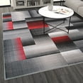thumbnail image 3 of BizChair Modern Contemporary Area Rug, Red Grey Black (8 Feet X 10 Feet), 3 of 7