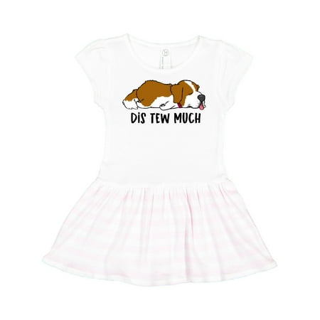 

Inktastic Napping Dis Tew Much St. Bernard Gift Toddler Girl Dress